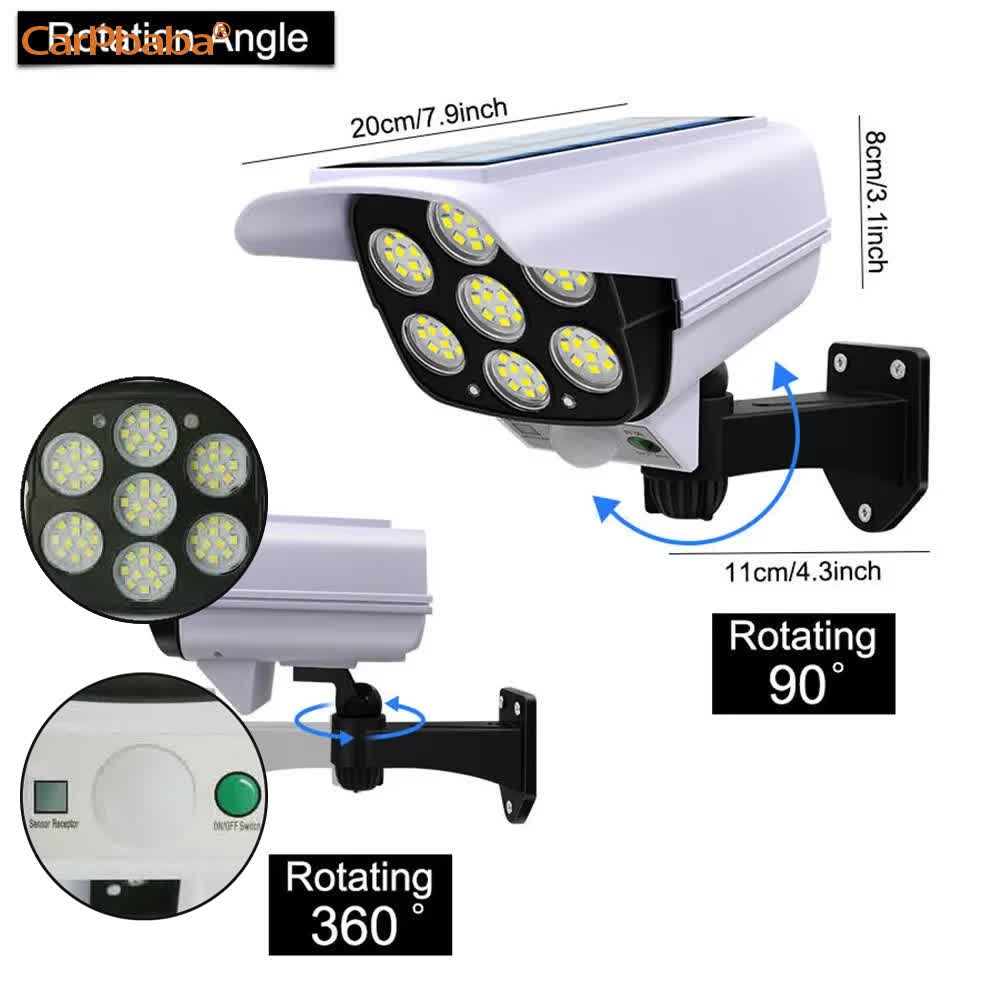 屋外ソーラーライト人感センサーセキュリティダミーカメラワイヤ - Outdoor Lighting Motion Sensor のレビューと価格